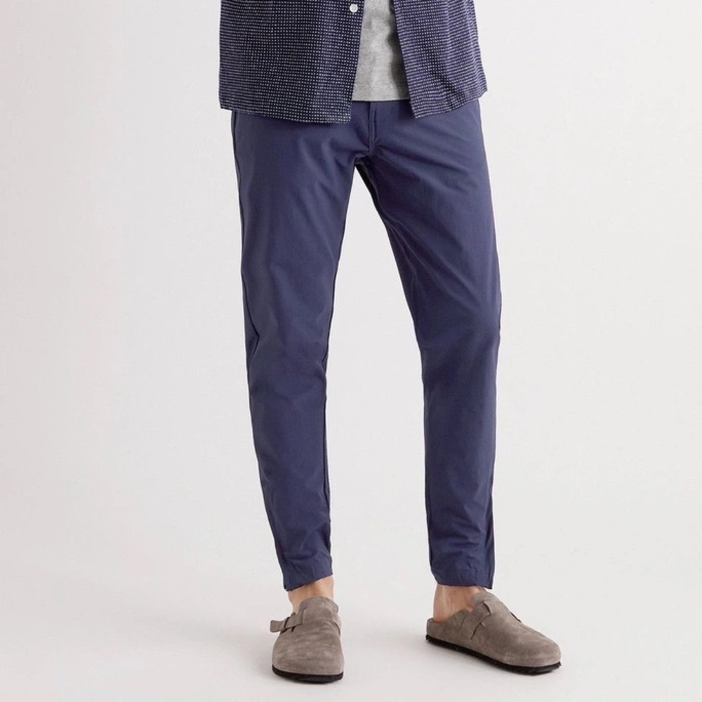 Onia 360 Tech Slim Fit Tapered Stretch Nylon Trousers Joggers Navy Blue Size 30